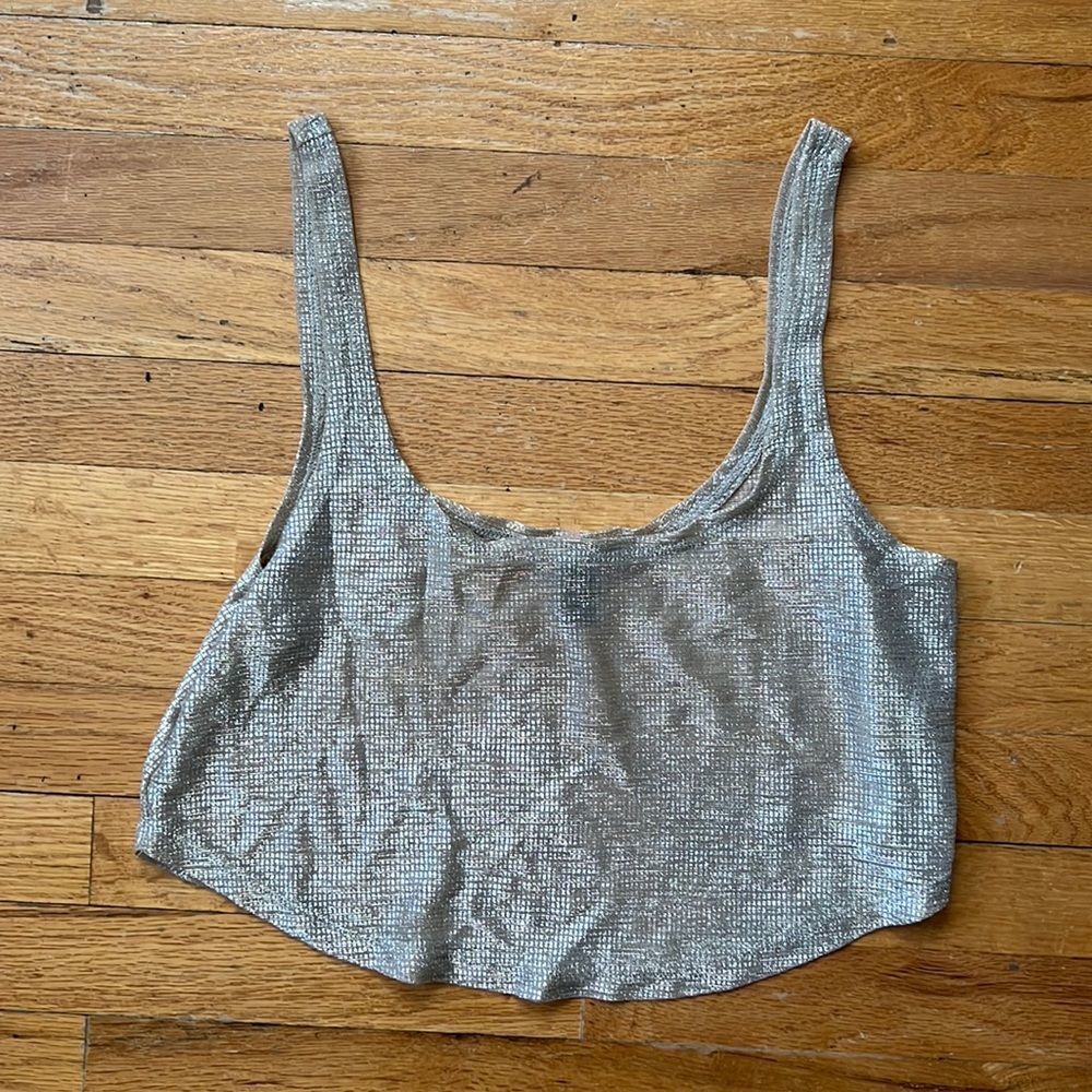 Sheet Gold/Silver Cropped Tanktop